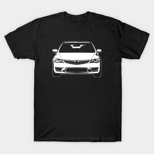 White Civic FD2 Sketch Art T-Shirt by DemangDesign